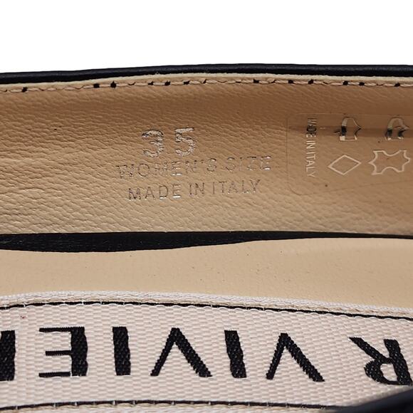 Roger Vivier Flower Strass Leather Ballet Flats in Black - Picture 7 of 9